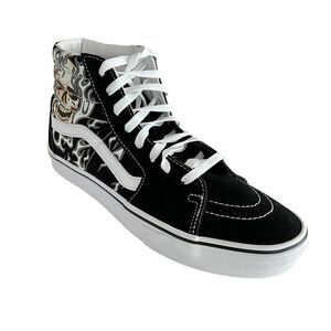 New Glow In The Dark Dia De Los Muertos Vans SK8-Hi-Top Sneakers In Flame Skull